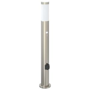 vidaXL Apsauginis &scaron;viestuvas su jutikliu ir lizdu, 80 cm, nerūdijantis plienas, IP44
