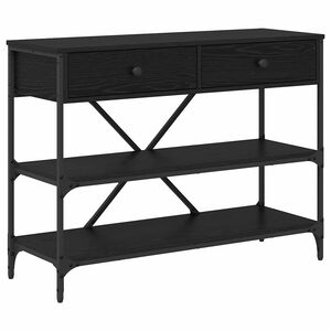 vidaXL Konsolinis stalas Juodas ąžuolas 100 x 34,5 x 75 cm Medis