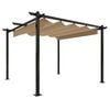 vidaXL Sodo pavėsinė su įtraukiamu stogu, taupe spalvos, 3x3m