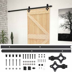 vidaXL Slankios durys 100 x 210 cm Pu&scaron;ies medienos masyvas