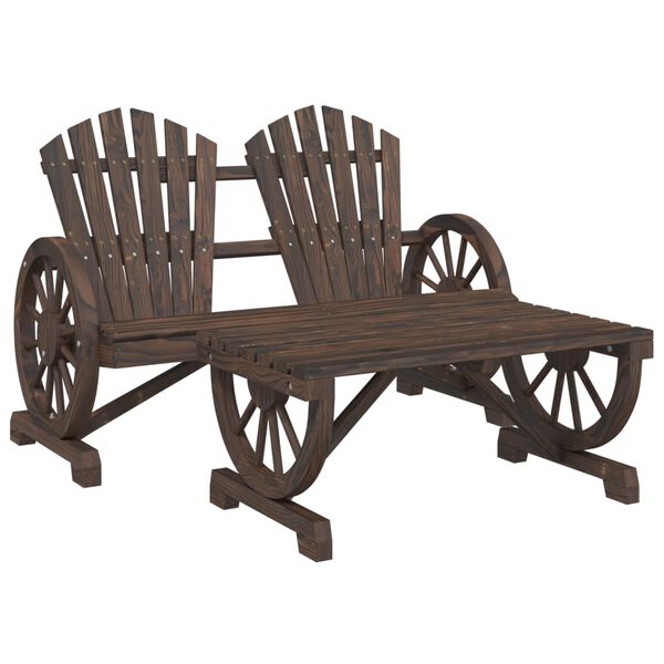 vidaXL Sodo poilsio baldų komplektas, 2 dalių, eglės medienos masyvas