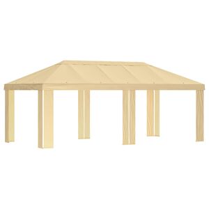 vidaXL Paviljono uždanga 6 x 3 m Kreminė Poliesteris 190 gsm