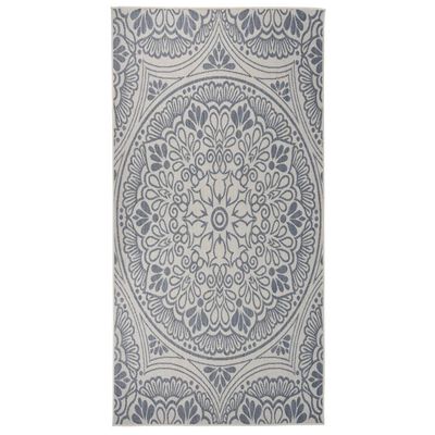 vidaXL Lauko kilimėlis, mėlynos spalvos, 100x200cm, plokščio pynimo