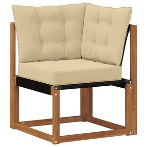 vidaXL Lauko kampinė sofa Kietas akacijos medis ir tekstilenas