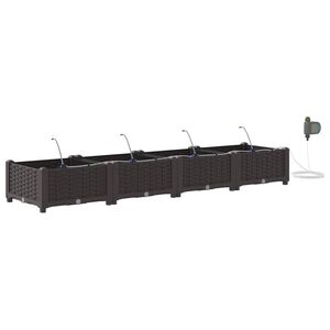 vidaXL Sodo vazonas 4 vnt. Ruda 160 x 40 x 22 cm PP