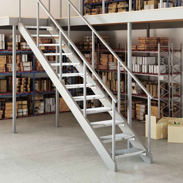 vidaXL Grotelės-laiptų pakopa, 60x24x7cm, galvanizuotas plienas