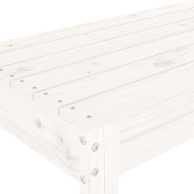 vidaXL Sodo suoliukas, baltas, 80x38x45cm, pušies medienos masyvas