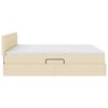 vidaXL Lova su LED juostelių žibintais Kremas 180 x 200 cm audinys