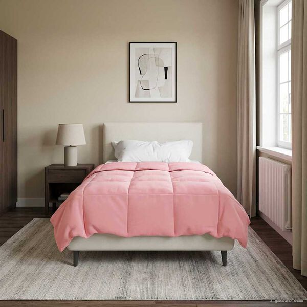 vidaXL Pilna metų antklodė Tik&scaron;tas Rožinė 155 x 200 cm Mikropluo&scaron;tas