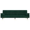 vidaXL Sofa-lova su pagalvėlėmis, tamsiai žalios spalvos, aksomas