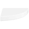 vidaXL Kampinės lentynos, 2 vnt., blizgios baltos, 25x25x3,8 cm, MDF