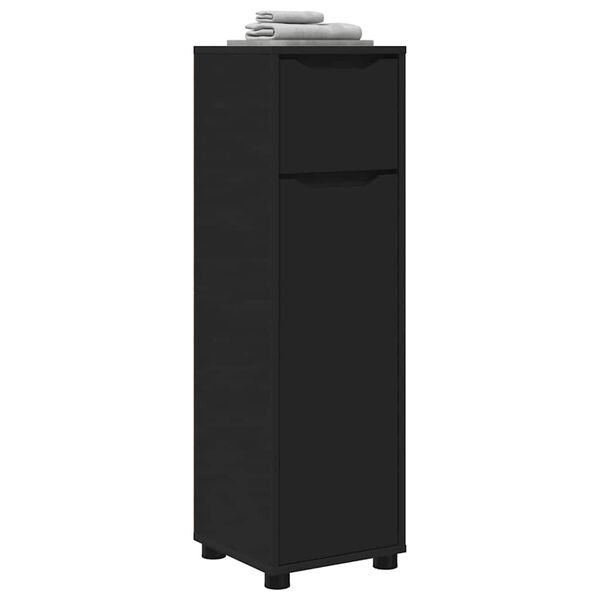 vidaXL Vonios spintelė Juoda 30,5 x 30 x 101 cm Apdirbta mediena