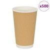 vidaXL Popieriniai kavos puodeliai, 500vnt., 16oz, 400ml, ruda