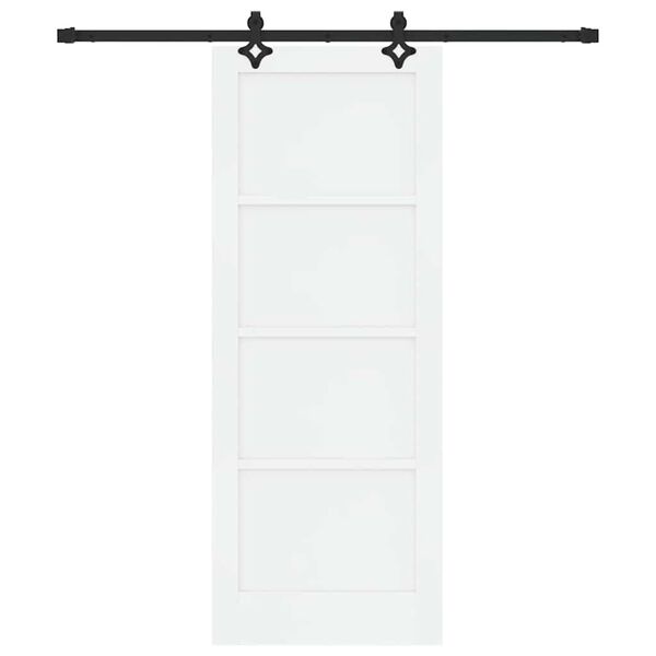 vidaXL Slankios durys Balta ir juoda 78 x 202 cm Kietos pu&scaron;ies mediena