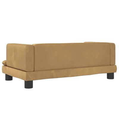 vidaXL Vaikiška sofa, rudos spalvos, 80x45x30cm, aksomas