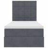 vidaXL Lova su daiktų laikymo vieta ir LED Tamsiai pilka 100 x 200 cm
