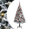 vidaXL Dirbtinė Kalėdų eglutė Balta 150 cm PVC ir Plienas ir Plastikas