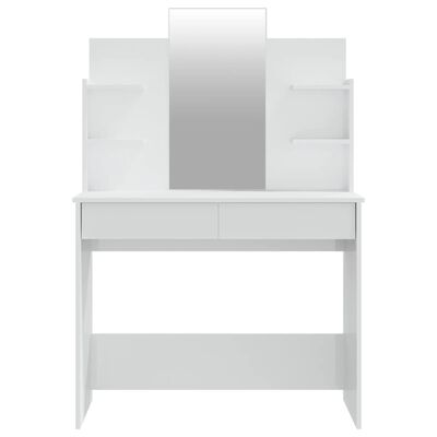 vidaXL Kosmetinio staliuko komplektas, baltas, 96x40x142cm, blizgus