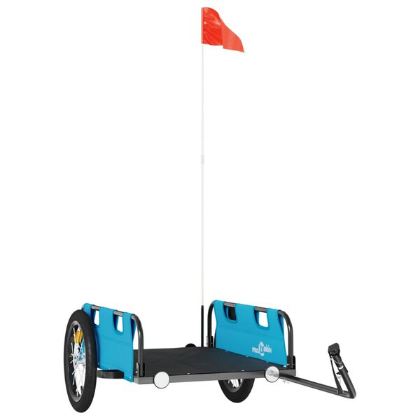 vidaXL Dviračio priekaba, mėlynos spalvos, oksfordo audinys ir geležis