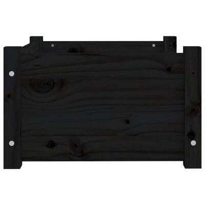vidaXL Lova šunims, juoda, 55,5x45,5x28cm, pušies medienos masyvas