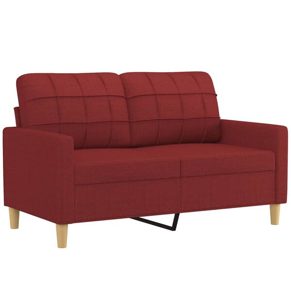 vidaXL Dvivietė sofa, raudonojo vyno spalvos, 120cm, audinys