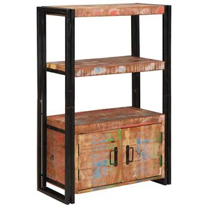 vidaXL Knygų lentynas su durimis Ruda Kietas antrinis medis ir metalas