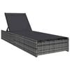 vidaXL Saulės gultas Pilka 200.5 x 70 x 75 cm poliratanas