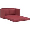vidaXL Grindų sofa-lova, 2-1, vyno, 112x174x55cm, dirbtinė oda