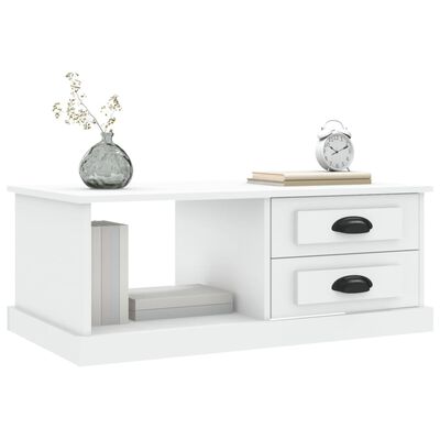 vidaXL Kavos staliukas, baltos spalvos, 90x50x35cm, apdirbta mediena
