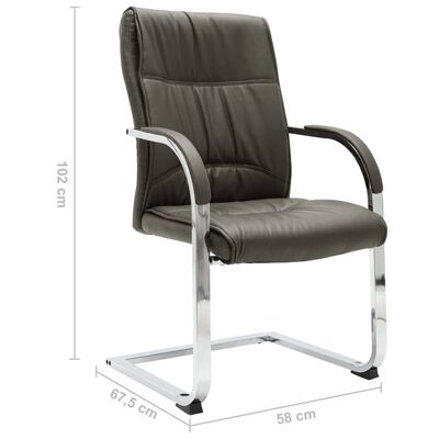 vidaXL Gembinė biuro kėdė, pilkos spalvos, dirbtinė oda