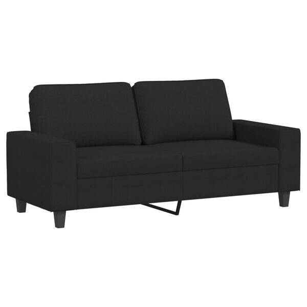 vidaXL Dvivietė sofa, juodos spalvos, 140cm, audinys