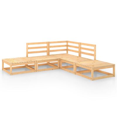 vidaXL Sodo poilsio baldų komplektas, 5 dalių, pušies medienos masyvas