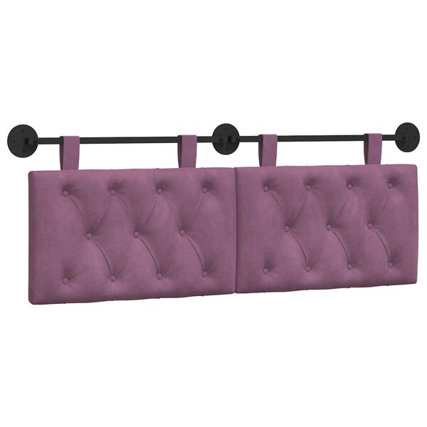 vidaXL Kabantysis galvūgalis Violetinė 130 x 55 x 7 cm Aksomas