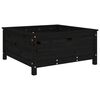 vidaXL Sodo lovelis, juodas, 82,5x82,5x39cm, pu&scaron;ies medienos masyvas