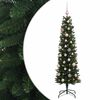 vidaXL Dirbtinė siaura kalėdinė eglutė su žaisliuku 120 cm 150 LED