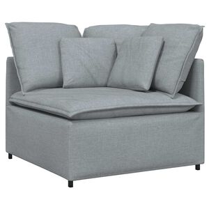 vidaXL Modulinė kampinė sofa su pagalvėlėmis, &scaron;viesiai pilka, 100 cm