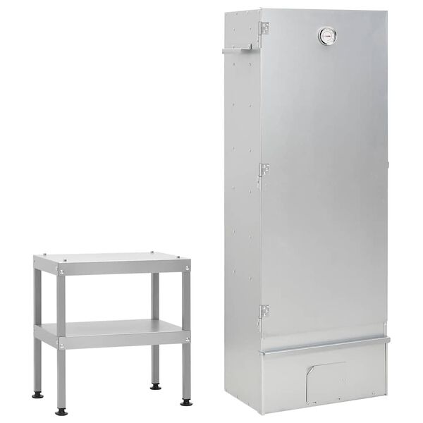 vidaXL Krosnis-rūkykla su stalu, galvanizuotas plienas