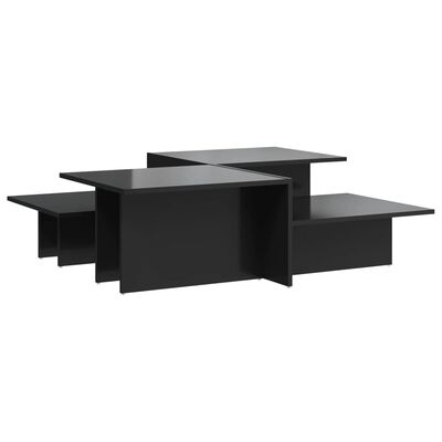 vidaXL Kavos staliukai, 2vnt., juodi, apdirbta mediena, blizgūs