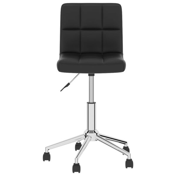 vidaXL Valgomojo kėdės, 4vnt., juodos, dirbtinė oda, pasukamos