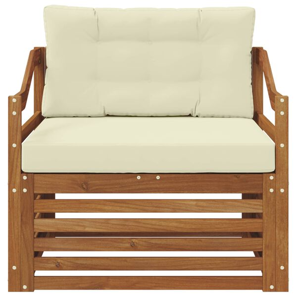 vidaXL Lauko sofos komplektas Kietos akacijos mediena Natūrali