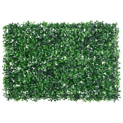  vidaXL Dirbtinių krūmų lapų tvoros, 6vnt., žalios, 40x60cm