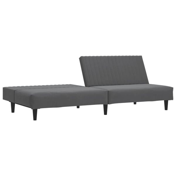 vidaXL Dvivietė sofa-lova, tamsiai pilkos spalvos, aksomas
