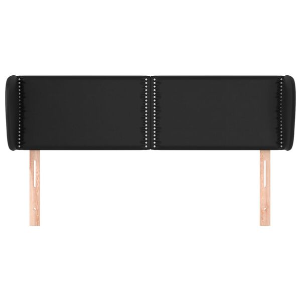 vidaXL Galvūgalis su auselėmis, juodos,147x23x78/88cm, dirbtinė oda