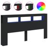 vidaXL LED galvūgalis, juodas, 200x18,5x103,5cm, apdirbta mediena