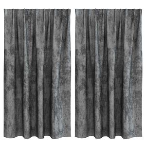 vidaXL Aksominio tipo užuolaidos 2 vnt. Pilka 140 x 140 cm Aksomas