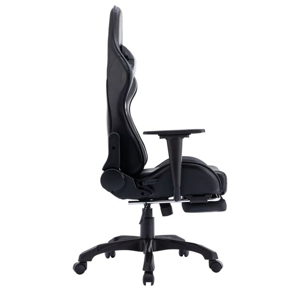 vidaXL Žaidimų kėdė su pakoja, juodos spalvos, dirbtinė oda