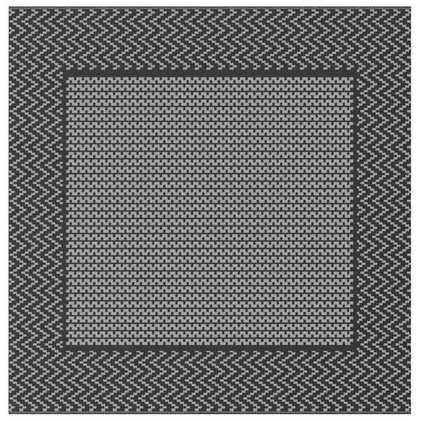 vidaXL Lauko kilimas ARAKIL Juoda ir pilka 250 x 250 cm PP