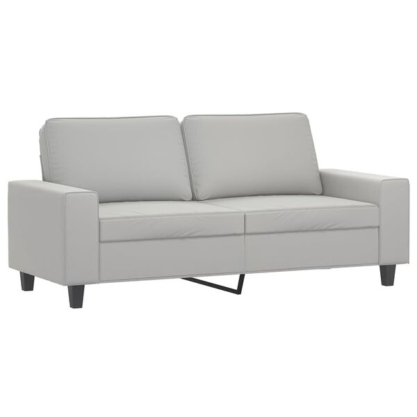 vidaXL Dvivietė sofa, &scaron;viesiai pilka, 140cm, mikropluo&scaron;to audinys