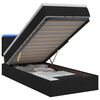 vidaXL Otmana lova su matracsu ir LED Juoda 80 x 200 cm Audinys