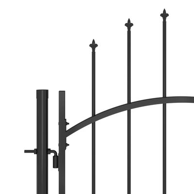 vidaXL Sodo vartai su iečių viršugaliais, juodos spalvos, 5x1,5m